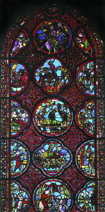 Витраж из собора в Бурже, Франция, 1210-е гг.