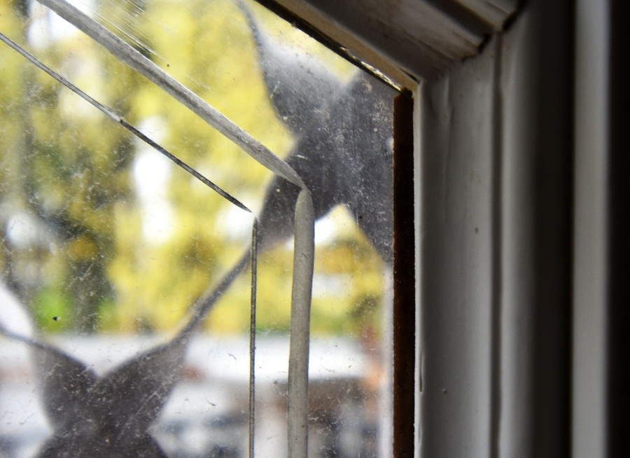 Гравировка на бесцветном стекле в окне особняка В. Ф. Громова в С.-Петербурге. Фото С. В. Васильева, 2020