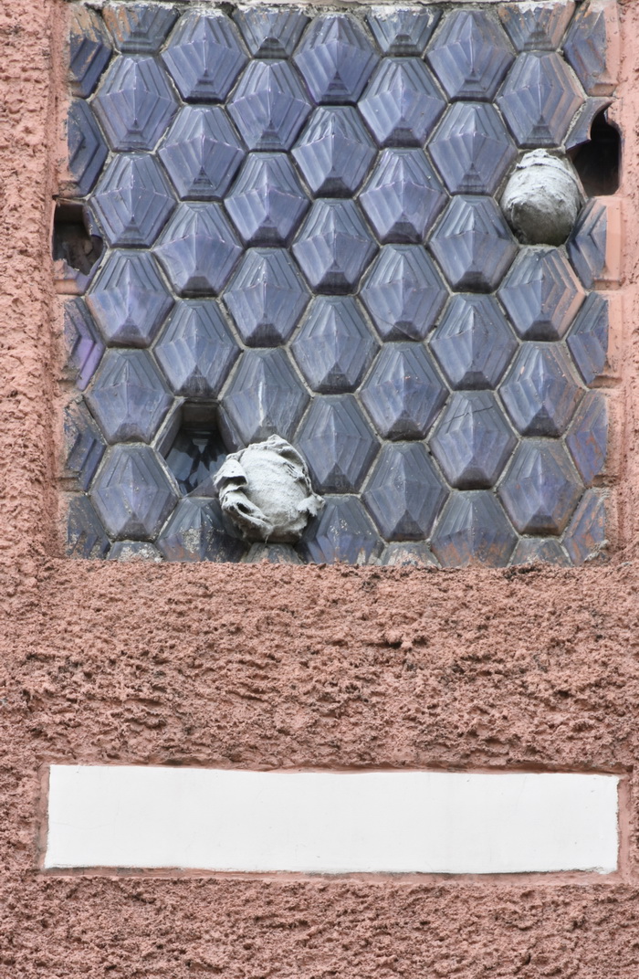 Стеклоблоки Фальконье на фасаде особняка М.В. Зива на Рижском пр., 29, С.-Петербург. Фото 2021